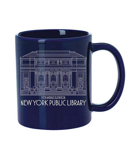 New York Public Library Cobalt Blue Mug