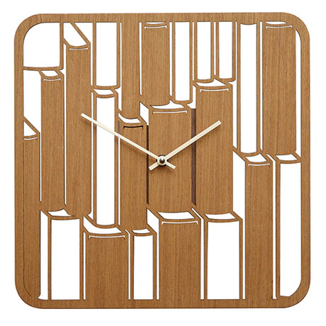 Time for Books Wood Wall Clock