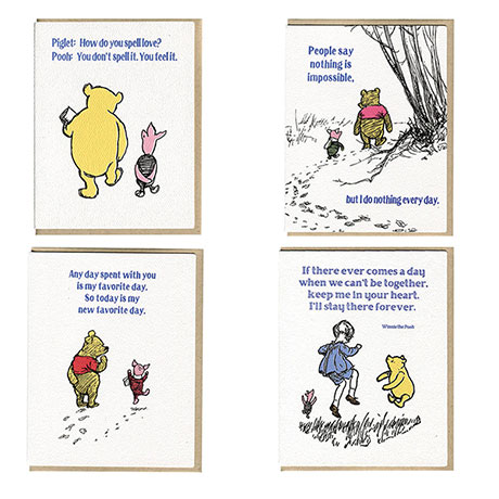 Letterpress Winnie-the-Pooh Cards