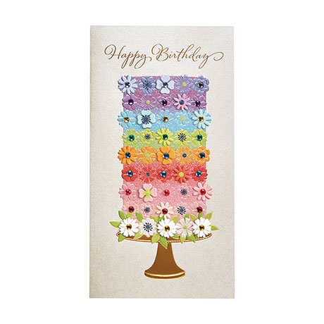 Tiered Flower Cake Birthday Card