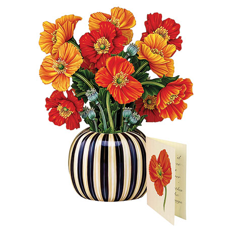 French Poppies Pop-Up Bouquet Card