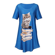 Alternate image for Cats and Books Loungewear - Night Shirt