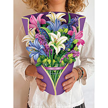 Alternate Image 1 for Lilies and Lupines Pop-Up Bouquet Card