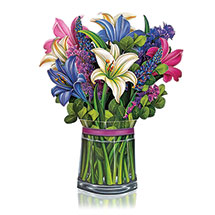 Alternate image Lilies & Lupines Pop-up Bouquet Card