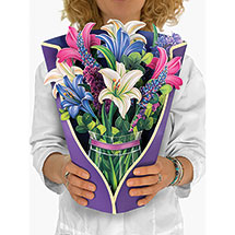 Alternate image Lilies & Lupines Pop-up Bouquet Card