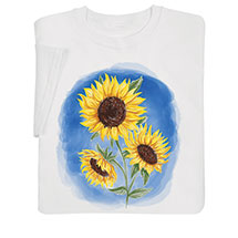 Sunflowers on White T-Shirt or Sweatshirt