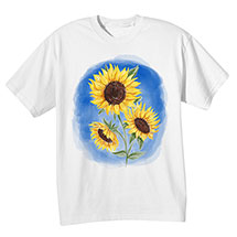 Alternate Image 1 for Sunflowers on White T-Shirt or Sweatshirt