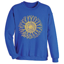 Alternate Image 2 for Sunflower Drawing on Royal T-Shirt or Sweatshirt