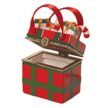 Alternate Image 2 for Porcelain Surprise Ornament - Plaid Gift Bag