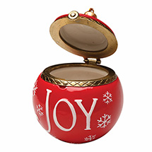 Alternate Image 1 for Porcelain Surprise Ornament - Red Joy Ornament