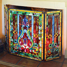 Product Image for Stained Glass Fireplace Screen 