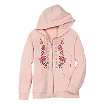 Alternate image for Women's Floral Embroidered Full-Zip Hoodie, French Terry