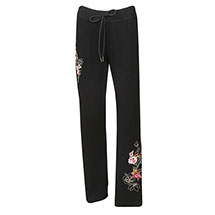 Alternate image for Women's Floral Embroidered Pants, French Terry