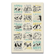 Alternate image Collective Noun Tea Towel: Birds