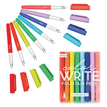 Alternate Image 1 for Color Write Fountain Pens with Refills - Set of 8