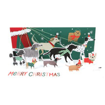 Alternate Image 1 for Santa's Dog Walk Pop-Up Christmas Card
