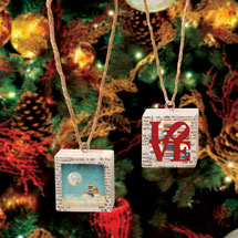Alternate image for Recycled Book Pages Ornaments