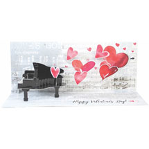 Romantic Piano Musical Panoramic Pop-Up Card