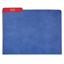 Personalized Leather File Folder - Blue