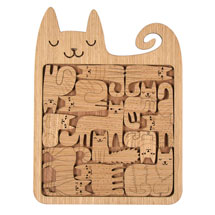 Product Image for Happy Cats Wooden Puzzle Tea Tray