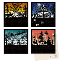 Product Image for Christmas Scene Silhouettes Advent Calendar Cards