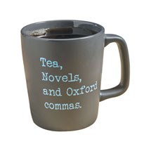 Alternate image Tea, Novels, and Oxford Commas Mug