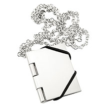 Alternate Image 1 for Book Necklace - Silver