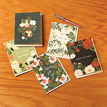 Floral Message Cards - Set of 5 Cards