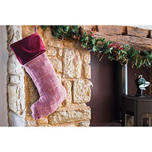 Alternate Image 1 for Tweed and Velvet Christmas Collection Stocking - Crimson
