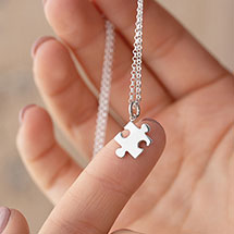Alternate Image 1 for Silver Jigsaw Necklace