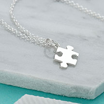 Alternate Image 2 for Silver Jigsaw Necklace