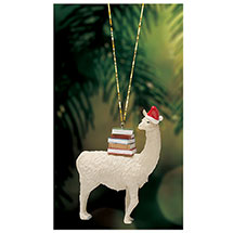 Alternate Image 1 for Reading Animal Ornaments - Llama