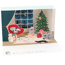 Cats and Gifts Lighted Pop-Up Card