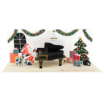 Piano Santa Audio Pop-Up Card