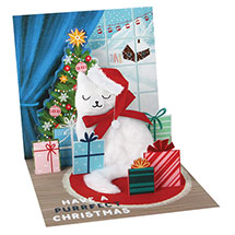 Alternate image for Santa Cat Pop-Up Card