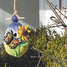 Alternate Image 1 for Butterfly Garden Felted Wool Birdhouse