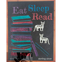 Alternate image for Eat Sleep Read Cat Earrings