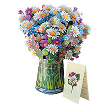 Alternate image for Field of Daisies Pop-Up Bouquet Card 
