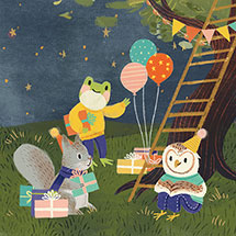 Alternate Image 1 for Treehouse Lighted Pop-Up Birthday Card