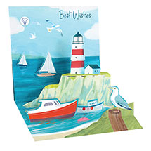 Lighthouse Lighted Pop-Up Card