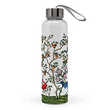 Glass Water Bottle: Birds and Branch Chinoiserie