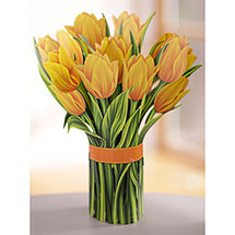 Yellow Tulips Pop-Up Bouquet Card