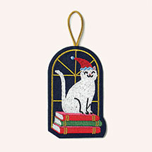 Alternate Image 1 for Felt Cat Ornaments: Cat on Books