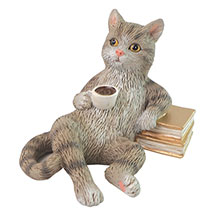 Alternate Image 4 for Cat Book Club Figurines 