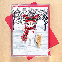 Product Image for Cat Snowman Cards