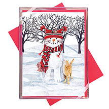 Alternate image for Cat Snowman Cards