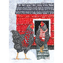 Alternate Image 1 for Holiday Chickens Note Card Set 