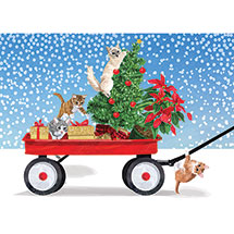Alternate image for Holiday Wagon Note Cards: Kitten