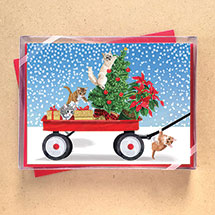 Holiday Wagon Note Cards: Kitten