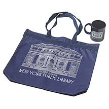 Alternate Image 1 for New York Public Library Cobalt Blue Mug